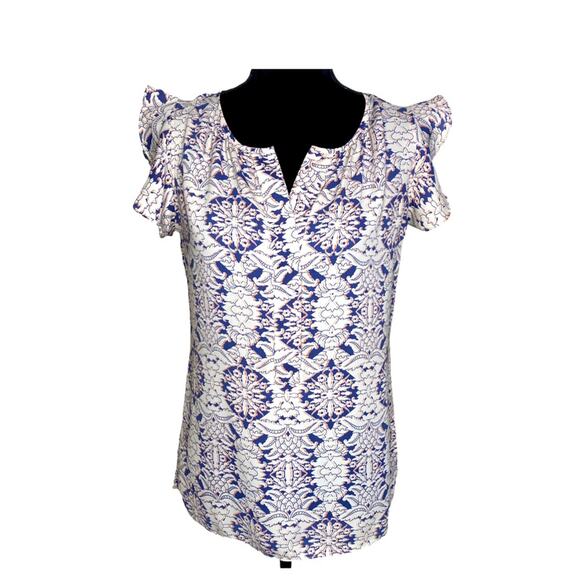 Cabi XS Ruffle Sleeve Top - Picture 1 of 9
